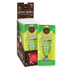 NANCY ADAMS SODA BAR MILK CHOCOLATE LEMON LIME WITH POPPING CANDY 1.75 OZ