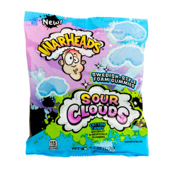 WARHEADS COTTON CANDY SOUR CLOUDS 4.5 OZ PEG BAG