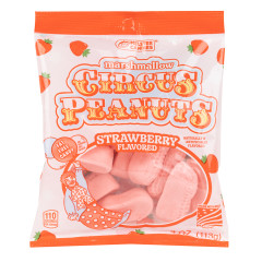 MELSTER STRAWBERRY MARSHMALLOW CIRCUS PEANUTS 4 OZ PEG BAG