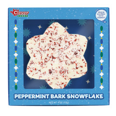 CLEVER CANDY PEPPERMINT BARK SNOWFLAKE 4 OZ BOX