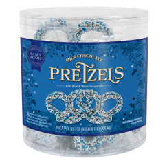 NANCY ADAMS BLUE & WHITE NONPAREIL PRETZEL SINGLE SERVE TUB