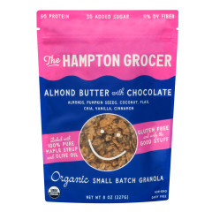 THE HAMPTON GROCER ORGANIC ALMOND BUTTER WITH CHOCOLATE 8 OZ POUCH