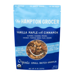 THE HAMPTON GROCER ORGANIC VANILLA MAPLE WITH CINNAMON GRANOLA 8 OZ POUCH