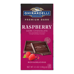 GHIRARDELLI INTENSE DARK CHOCOLATE RASPBERRY RADIANCE 3.5 OZ BAR