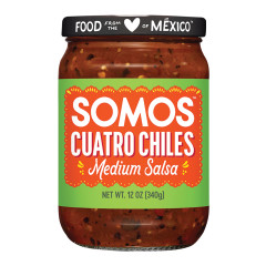 SOMOS CUATRO CHILES MEDIUM SALSA 12 OZ JAR