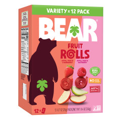 BEAR - FRUIT ROLLS VARIETY PK SW/RAS(12CT) - 8.4OZ