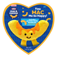 KRAFT MAC & CHEESE GUMMY CANDY & PLUSH TOY HEART 3.1 OZ BOX