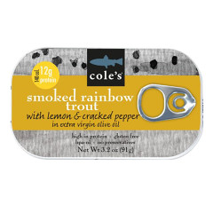 COLE'S SMOKED LEMON CRACKED PEPPER TROUT 3.2 OZ BOX