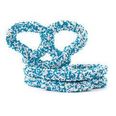 NASSAU CANDY HANUKKAH NONPAREIL DARK CHOCOLATEY COATED PRETZELS