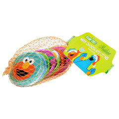 MADELAINE SESAME STREET MILK CHOCOLATE CHARACTER COINS 2 OZ MESH BAG