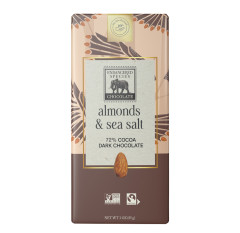 ENDANGERED SPECIES DARK CHOCOLATE WITH SEA SALT AND ALMONDS 3 OZ BAR
