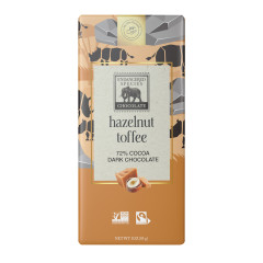 ENDANGERED SPECIES DARK CHOCOLATE WITH HAZELNUT TOFFEE 3 OZ BAR