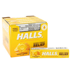 HALLS HONEY LEMON COUGH DROPS