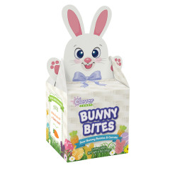 CLEVER CANDY BUNNY BITES GUMMY BUNNIES & CARROTS 5 OZ BUNNY GABLE BOX