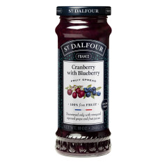 ST. DALFOUR CRANBERRY WITH BLUEBERRY PRESERVES 10 OZ JAR