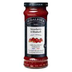 ST. DALFOUR STRAWBERRY RHUBARB FRUIT SPREAD 10 OZ JAR