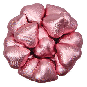 Niagara Chocolates Light Pink Foiled Milk Chocolate Hearts Niagara Chocolates Light Pink Foiled Milk Chocolate Hearts