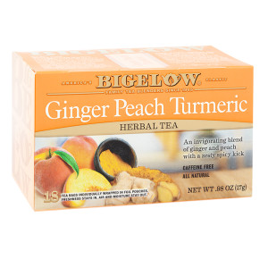 Bigelow Benefits Ginger and Peach Herbal Tea Bags - 18/Box