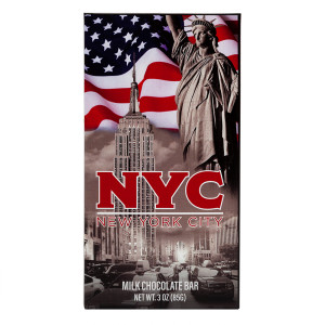 Nyc Souvenir American Flag 3 Oz Milk Chocolate Wrapper Bar Nassau Candy