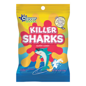 CLEVER CANDY GUMMIE SEA CREATURES 4 OZ PEG BAG