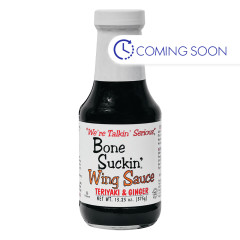 BONE SUCKIN' WING SAUCE TERIYAKI & GINGER 13.25 OZ BOTTLE
