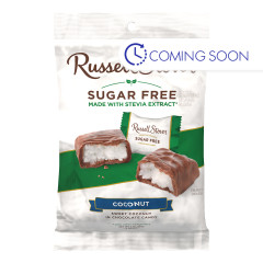 RUSSELL STOVER SUGAR FREE COCONUT SQUARES 3 OZ PEG BAG