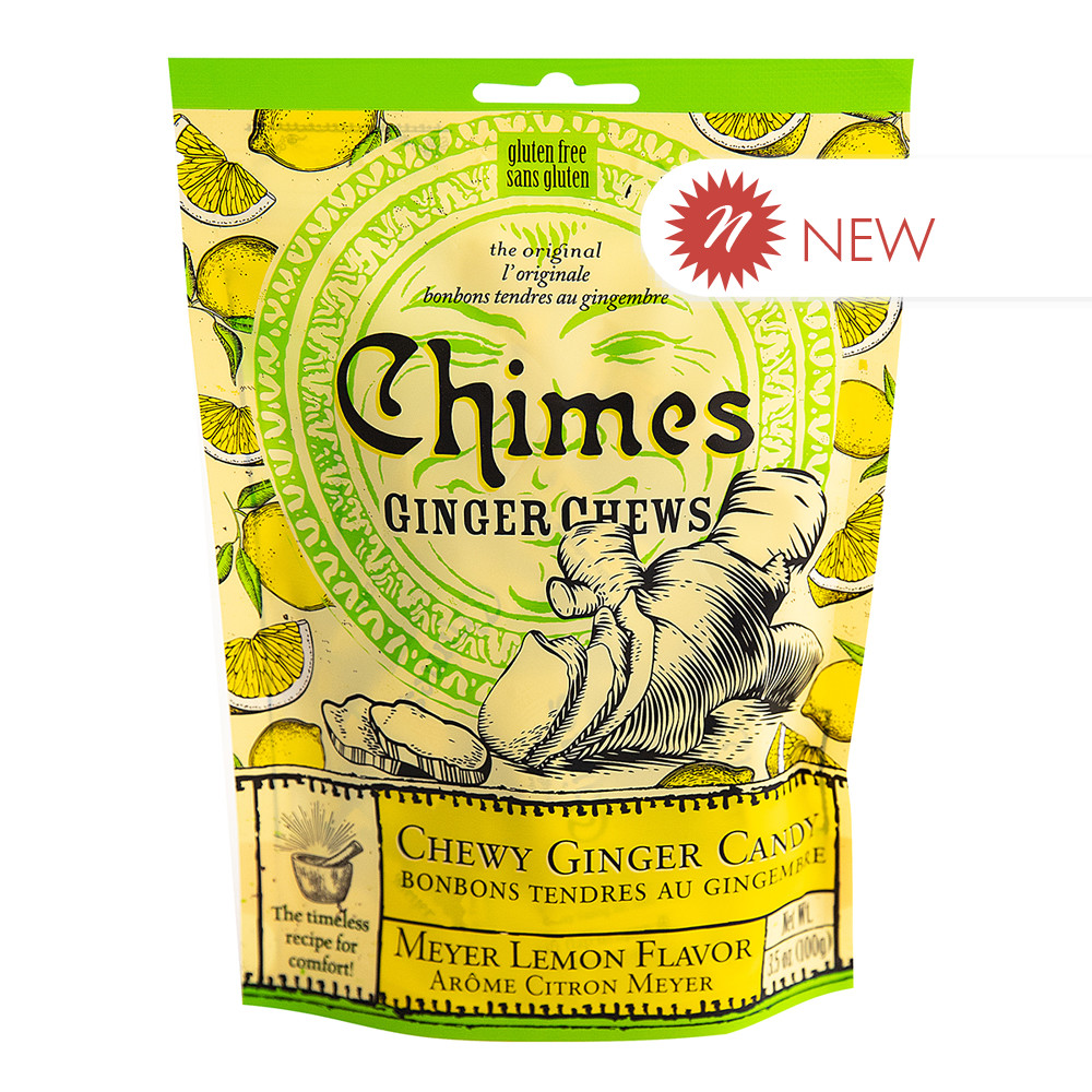 Chimes Meyer Lemon Ginger Chews 35 Oz Pouch 0982