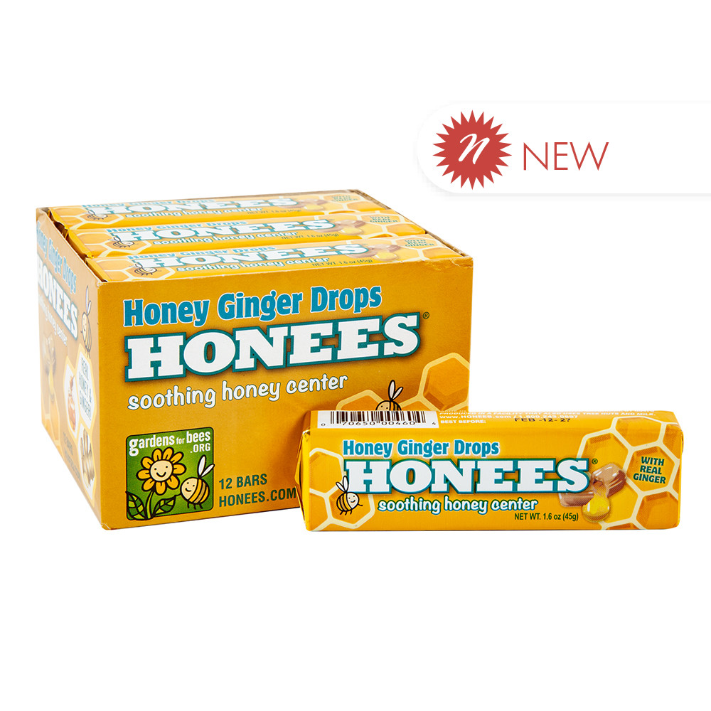 Honees Ginger Drops 1.6 oz Nassau Candy