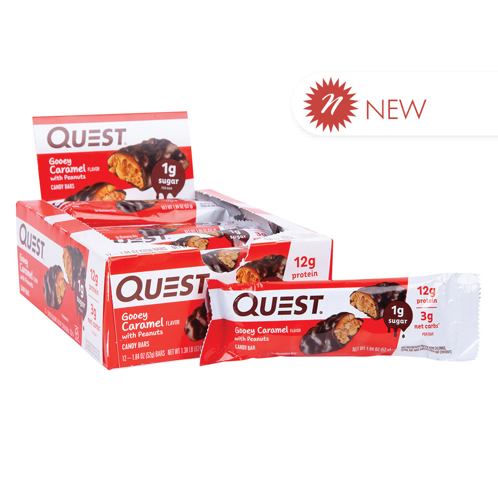 Quest Candy Bar Gooey Caramel 1.84oz Nassau Candy
