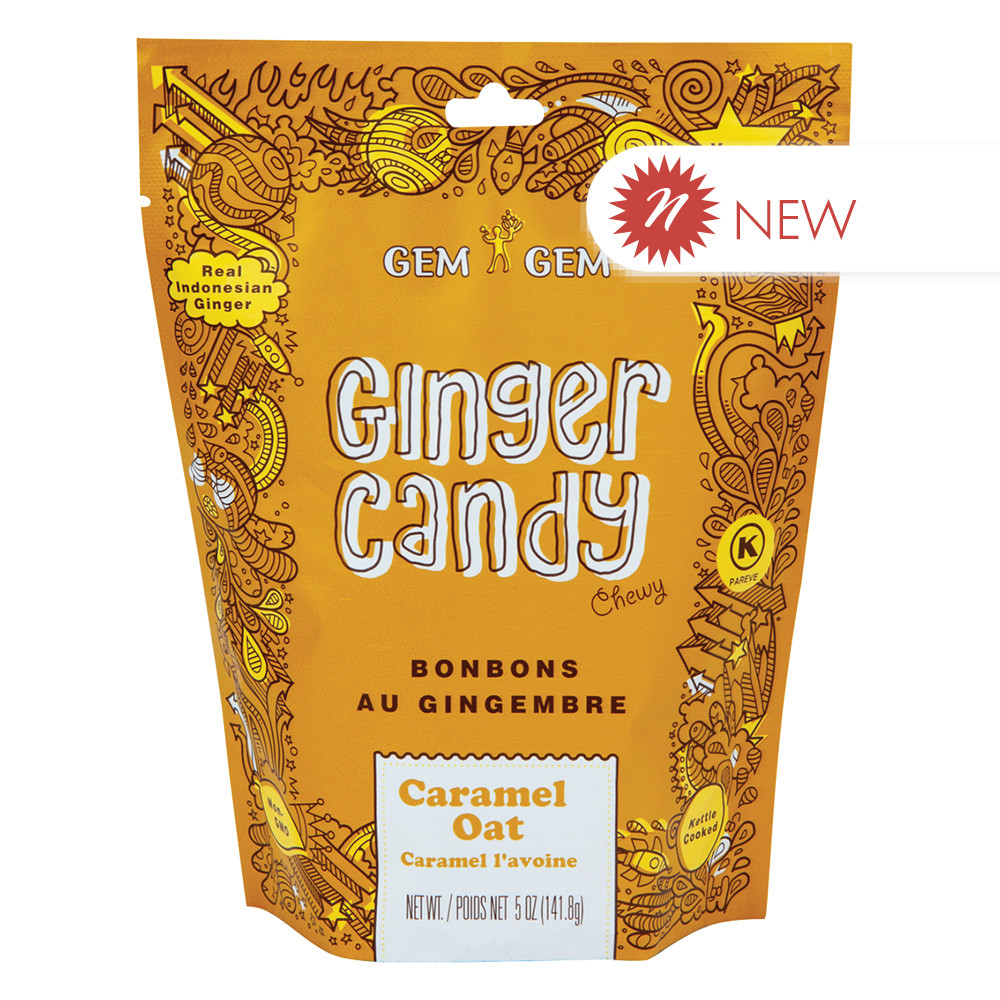 Gem Gem Chewy Ginger Candy Caramel Oat Pouch Nassau Candy 6747