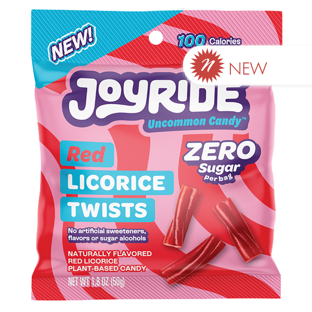 Joyride Red Licorice Twists Zero Sugar 5.4 oz Bag Nassau Candy