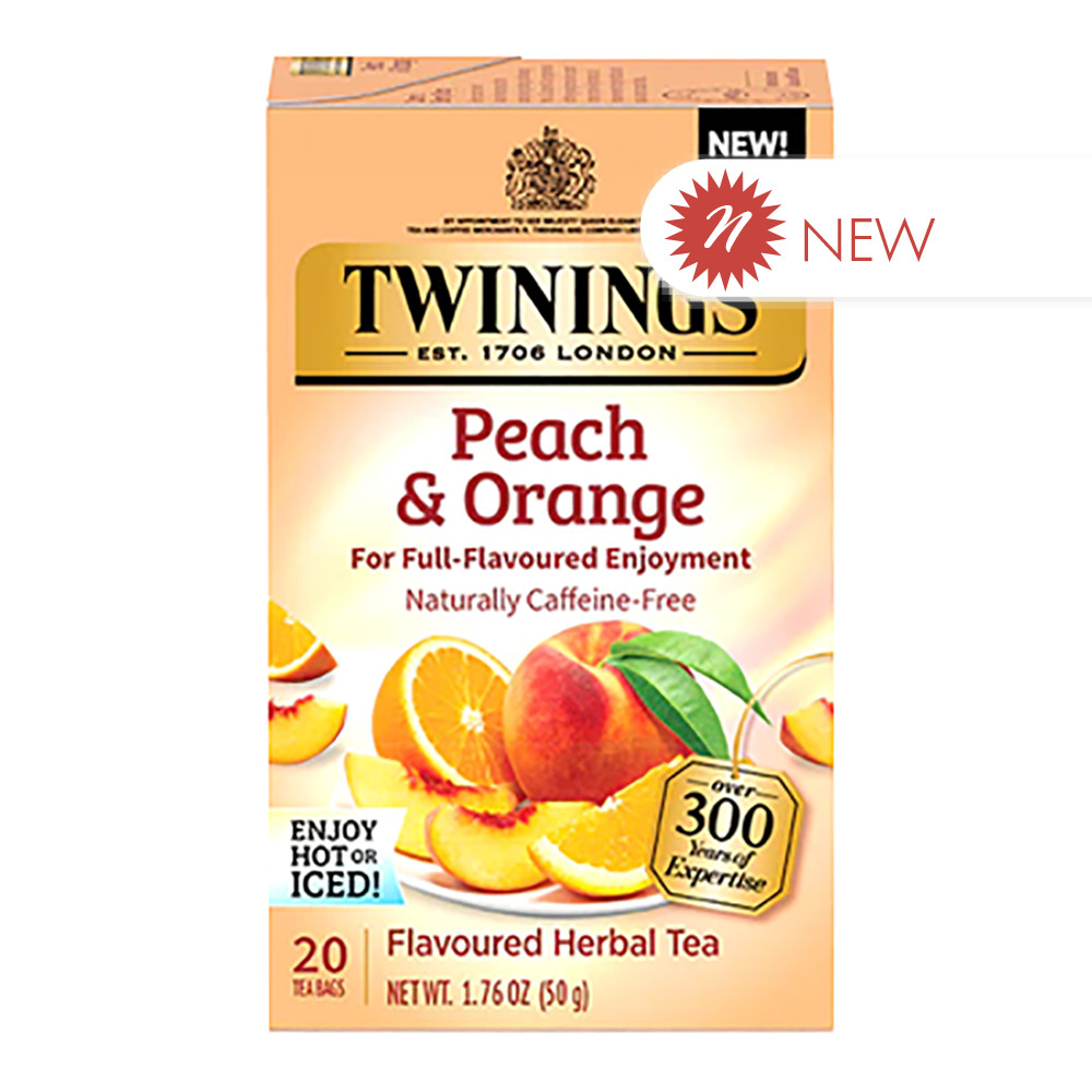 Twinings Peach and Orange Herbal Tea 20 Ct Box Nassau Candy