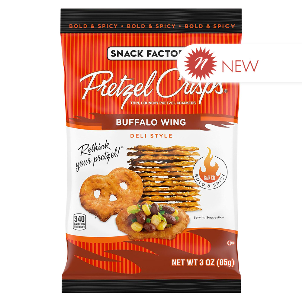 Buffalo Wing Pretzel Crisps 3 oz Bag Nassau Candy