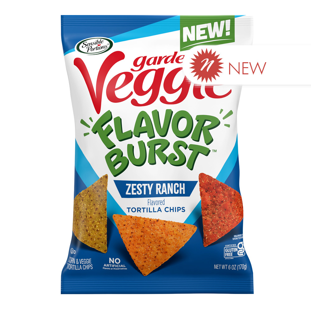 Sensible Portions Garden Veggie Zesty Ranch Tortilla Chips 6 oz Bag