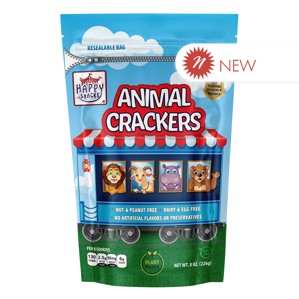 Happy Snacks Animal Crackers Pouch 8oz Nassau Candy