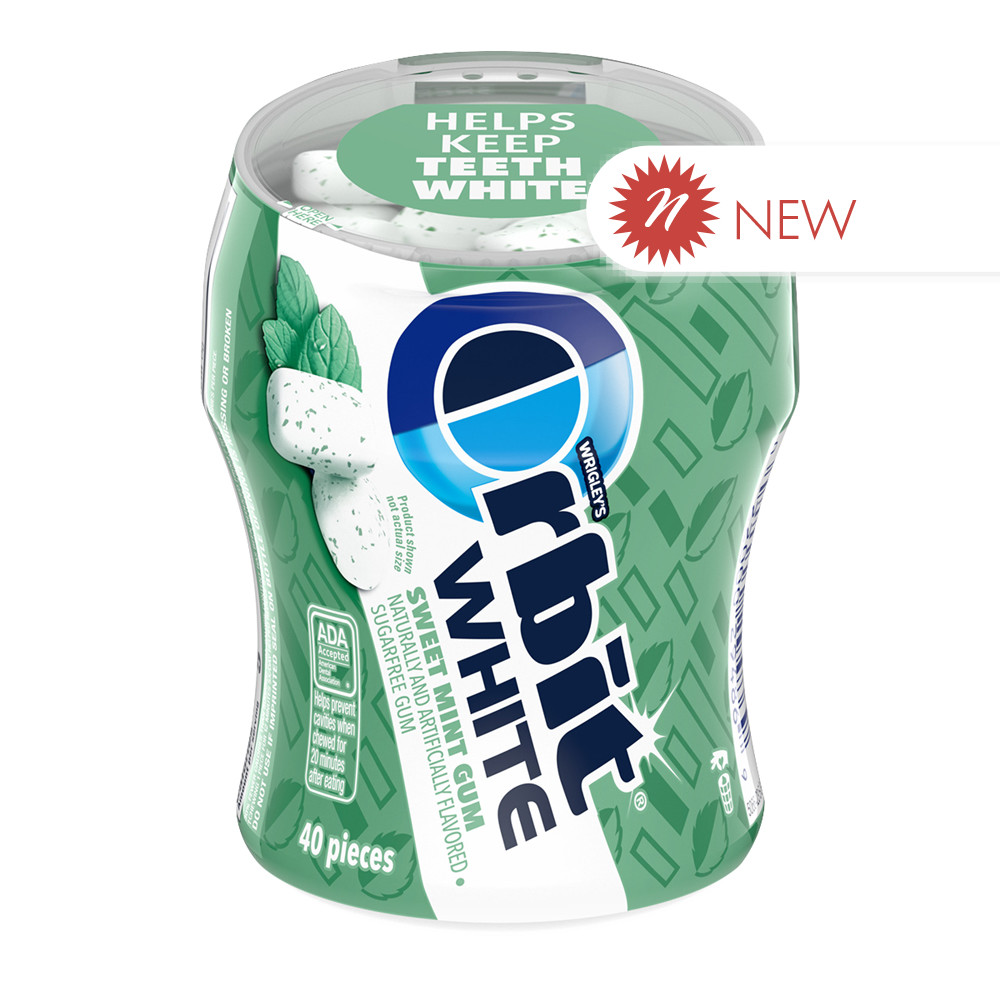 Orbit White Sweet Mint Gum 40 pc Bottle | Nassau Candy