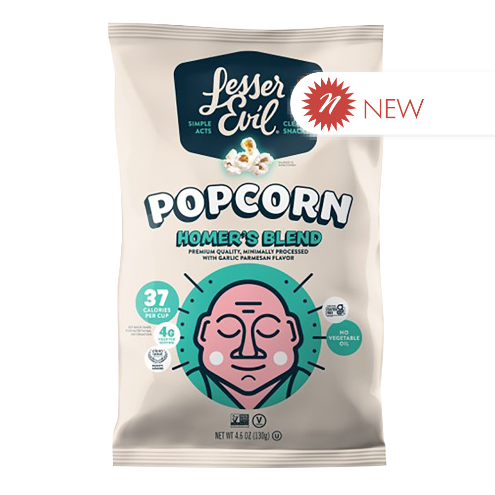 Lesser Evil Popcorn Homer’s Blend 4.6 oz Bag Nassau Candy