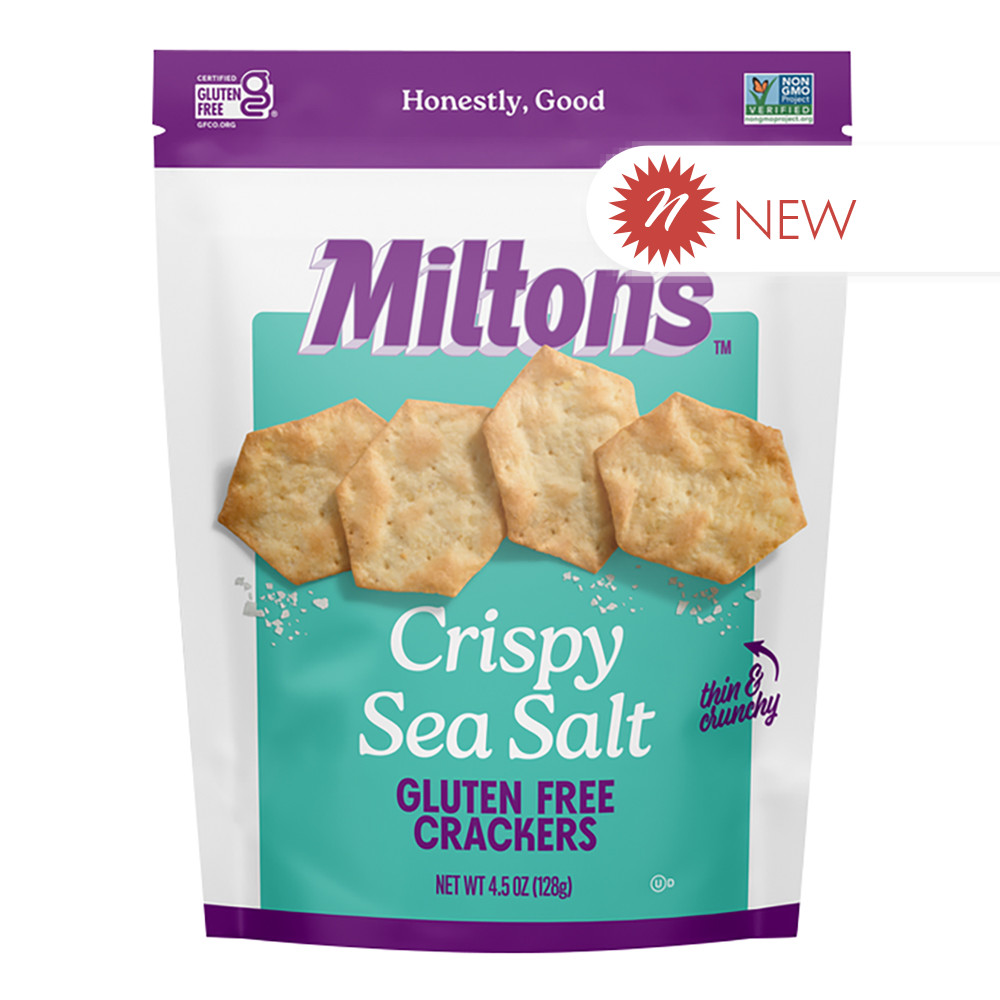 Milton's Gluten Free Crispy Sea Salt Crackers Pouch Nassau Candy