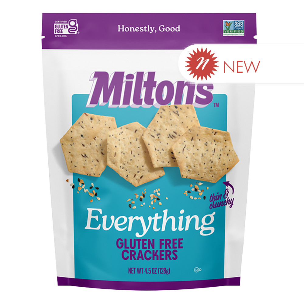 Milton's Gluten Free Everything Baked Crackers Pouch Nassau Candy