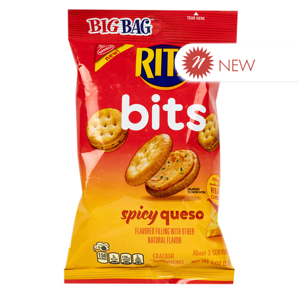 Ritz Bits Spicy Queso Cracker Sandwiches 3 Oz Big Bag | Nassau Candy