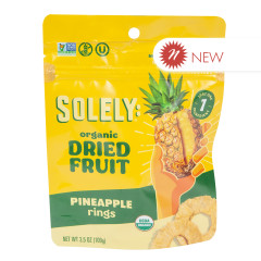 SOLELY ORGANIC PINEAPPLE RINGS 3.5 OZ POUCH