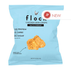 FLOCK CHICKEN SKIN CRISPS SALT & VINEGAR 2.5 OZ BAG