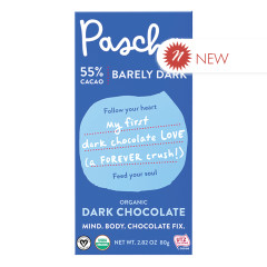 PASCHA ORGANIC 55% CACAO BARELY DARK CHOCOLATE 2.82 OZ