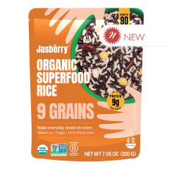JASBERRY 9 GRAINS ORGANIC SUPERFOOD RICE 7.05 OZ POUCH