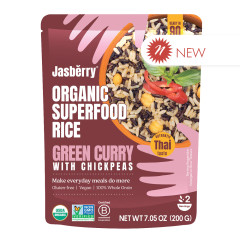 JASBERRY GREEN CURRY ORGANIC SUPERFOOD RICE 7.05 OZ POUCH