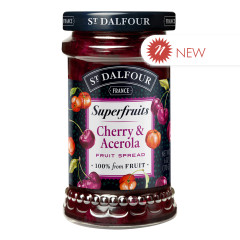 ST. DALFOUR SUPERFRUITS FRUIT SPREAD CHERRY & ACEROLA 6 OZ JAR