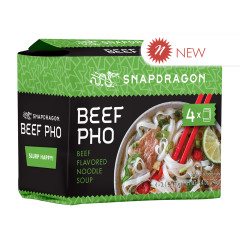 SNAPDRAGON NOODLE BOWLS BEEF PHO 2.1 OZ PAPER BOWL 4 PACK