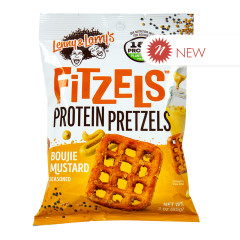 LENNY & LARRY'S BOUJIE MUSTARD FITZELS PROTEIN PRETZELS 3 OZ BAG