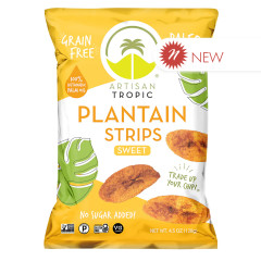 ARTISAN TROPIC SWEET PLANTAIN STRIPS  4.5 OZ BAG