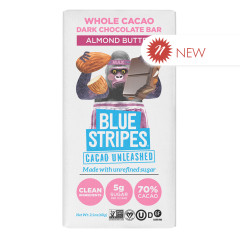 BLUE STRIPES ALMOND BUTTER CHOCOLATE BAR 2.1 OZ